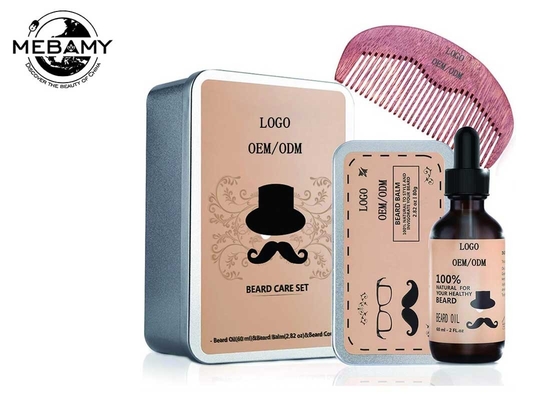Zestaw Natural Beard Care Kit zawiera Beard Oil 60ml / Beard Balm 2.82oz / Wooden Comb